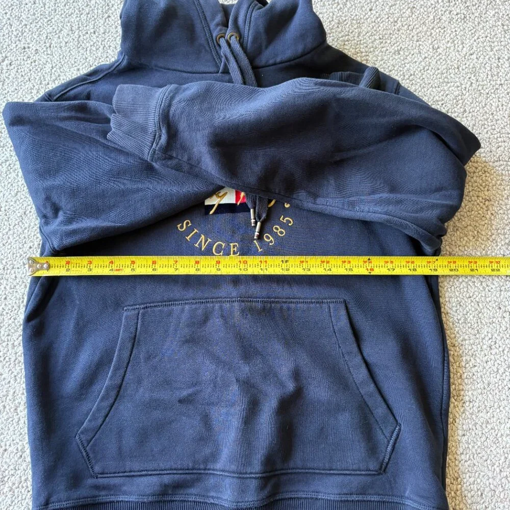Tommy Hilfiger Hoodie Mens Small Navy Logo Preppy Classic Pullover - Picture 7 of 8
